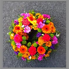 Cerise and Orange Open Wreath