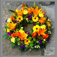Purple and Orange  Open Wreath