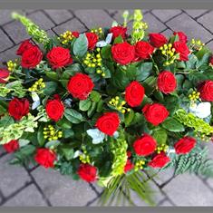 Red Roses Coffin Spray 