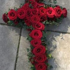 Red rose 3ft Cross 